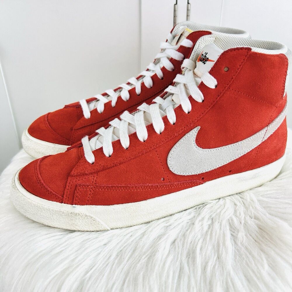 Nike Blazer Mid '77 Habanero Red Suede Classic High Top Sneakers Retro Mens 9.5